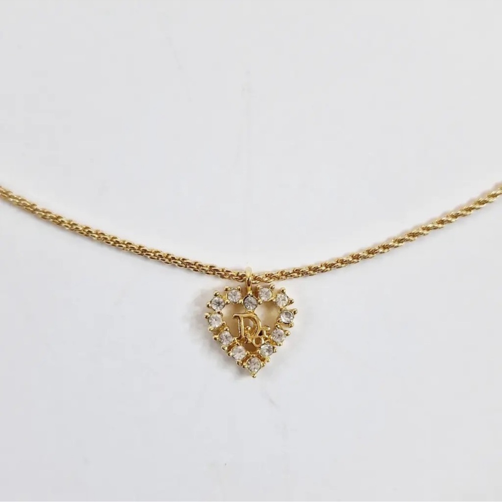 Dior Gold Heart Necklace.